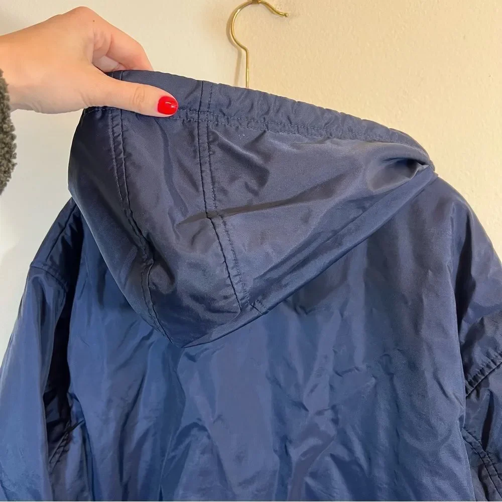 Vintage Nike Men's Navy Blue Fleece Lined Jacket Large Gray Tag